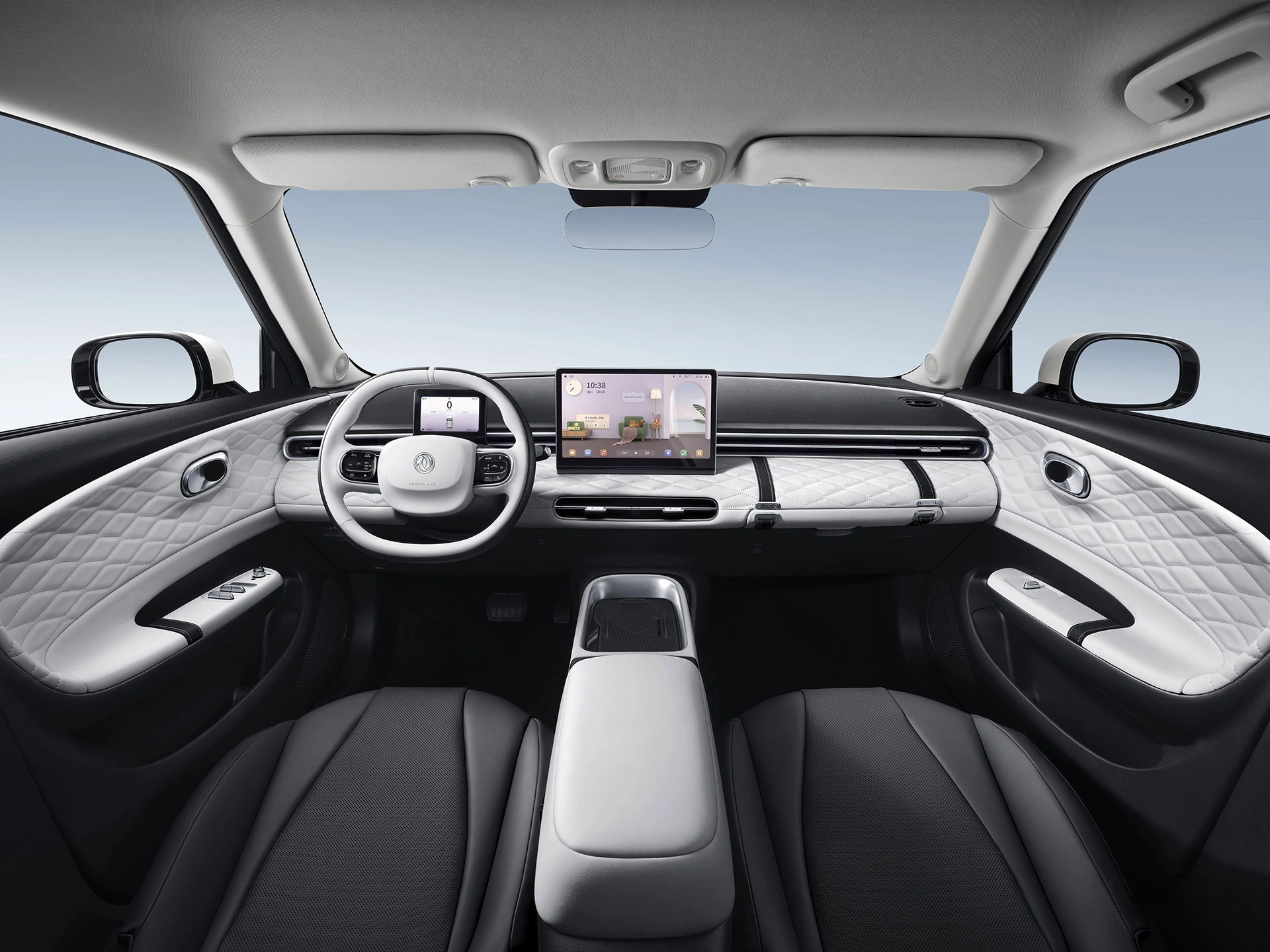 Dongfeng box EV interior black and white דונגפנג בוקס פנים רכב שחור לבן